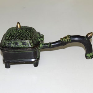 Incense Burner | Incense Holder | Dhoop Dani | Brass Prayer Fragrance Container | Temple Diya