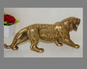 Siberian Tiger Statue| Brass Wild Big Cat Shape Showpiece