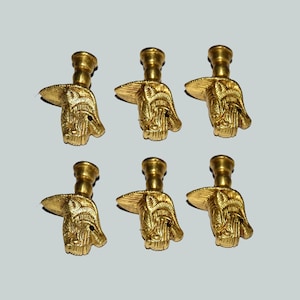 Dragon Head Knobs | Set of 06 Pieces | Brass Metal Yali Design Drawer Pull Handle | Furniture Hardware