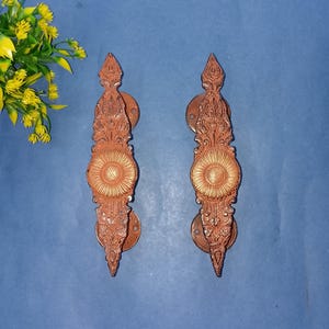 Dörrhandtag med solhattdesign | Dörrtillbehör i mässing med naturtema