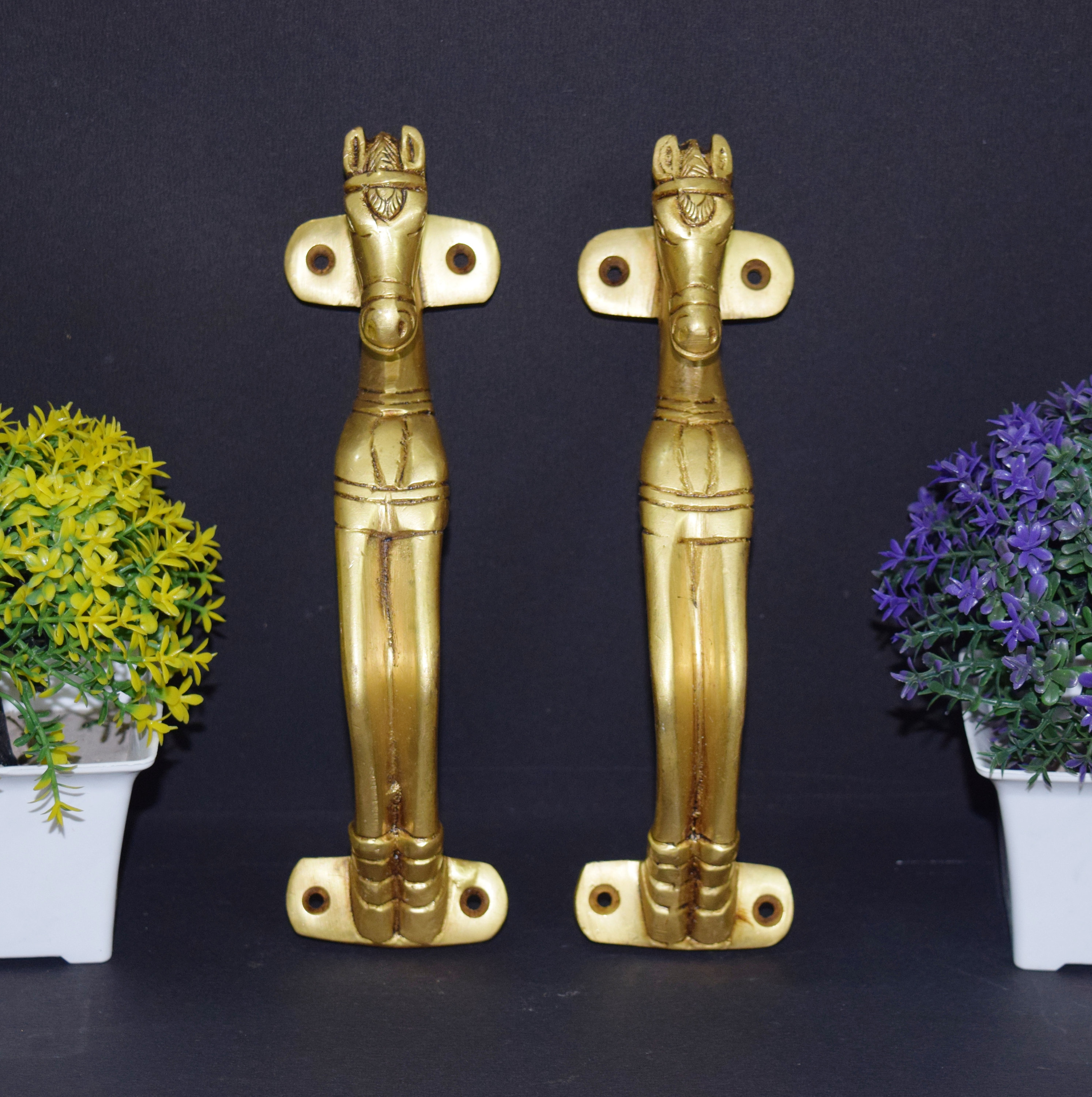 8 Inches Horse Door Handle Brass Royal Horse Theme Etsy