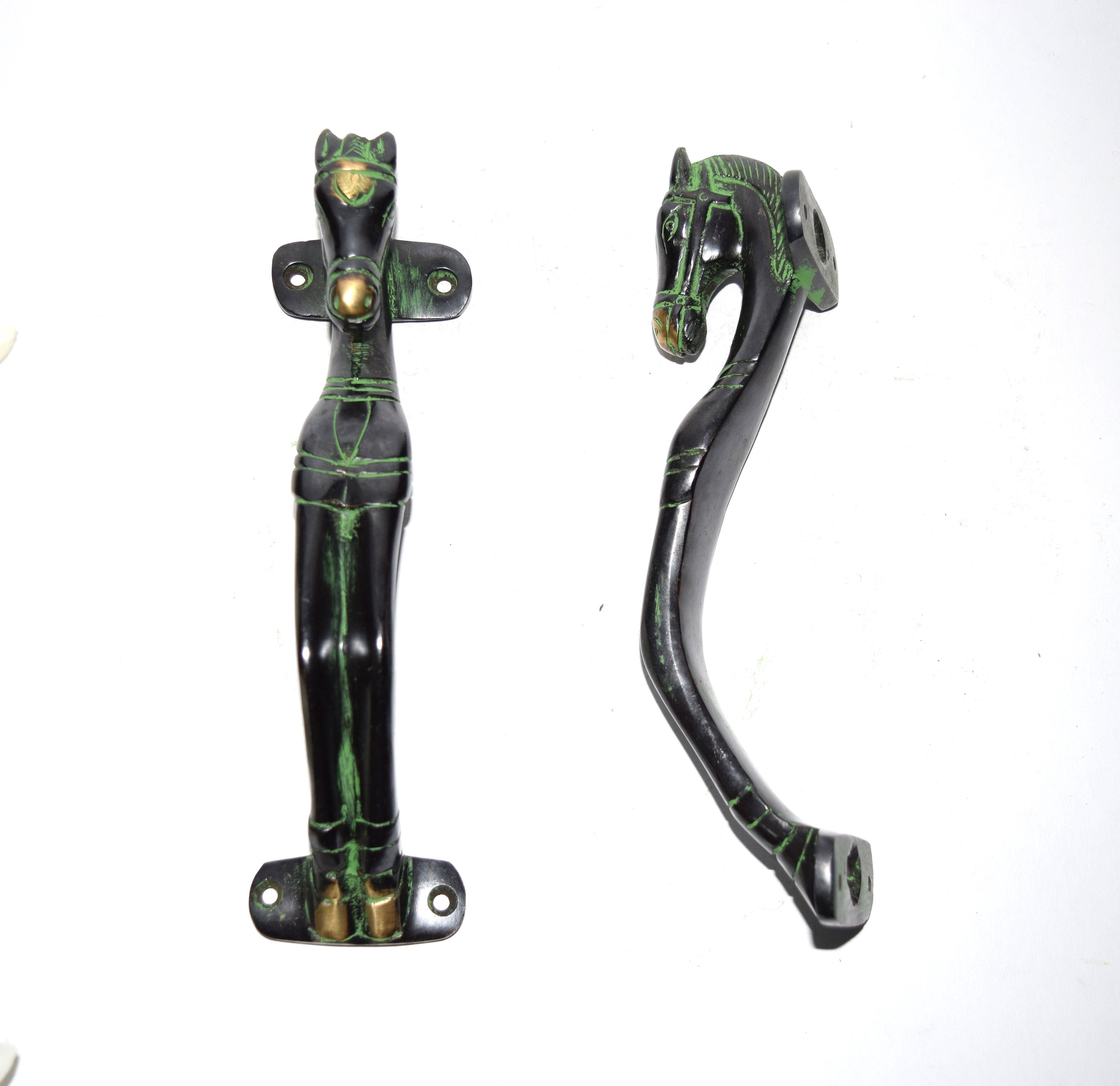 8 Inches Horse Door Handle Brass Royal Horse Theme Etsy