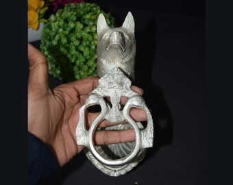 German Shepherd Dog Style Brass Door Puller | Wolf Face Design Handmade Knocker | Cottage House Party Doorware Decoration