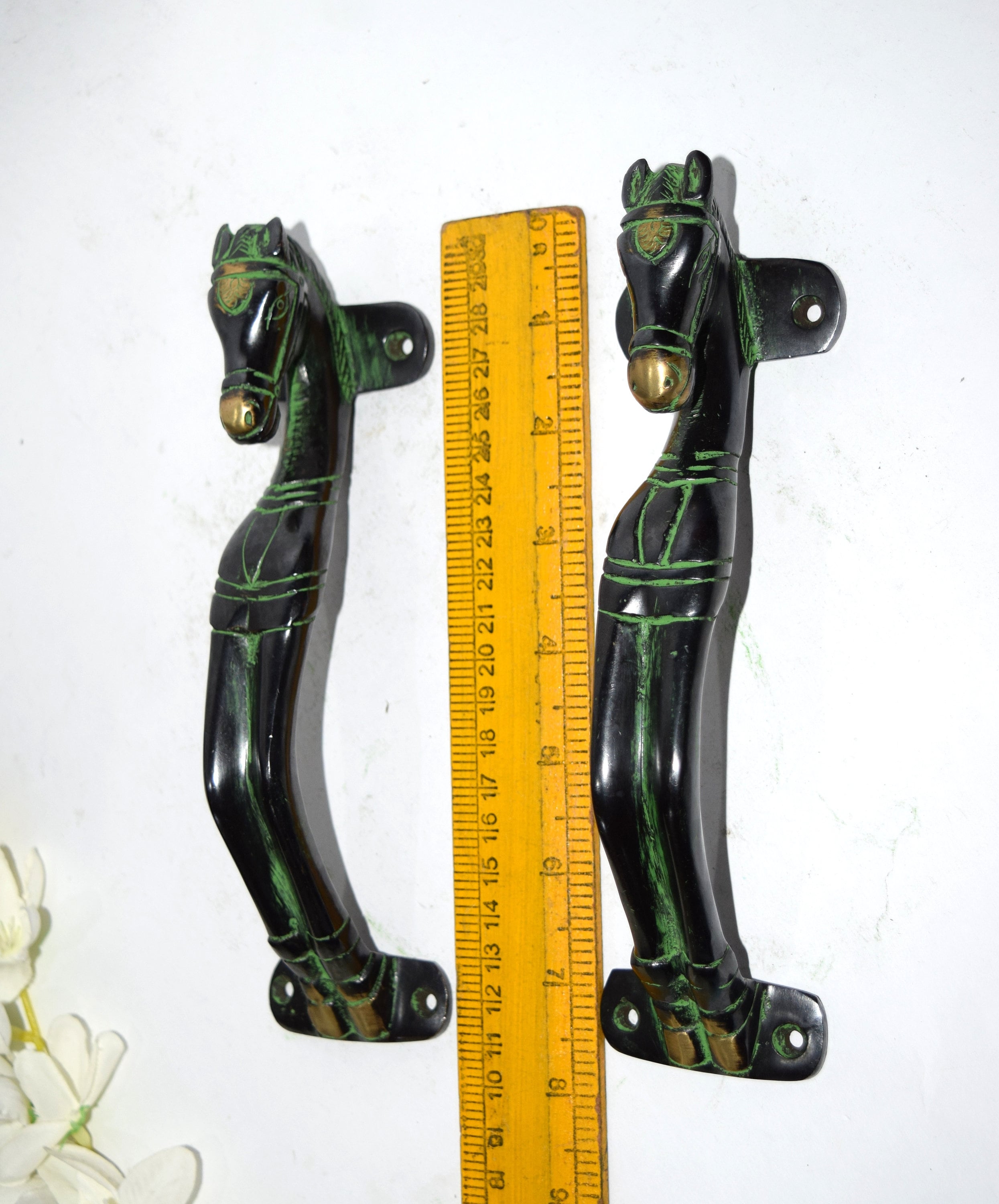 8 Inches Horse Door Handle Brass Royal Horse Theme Etsy