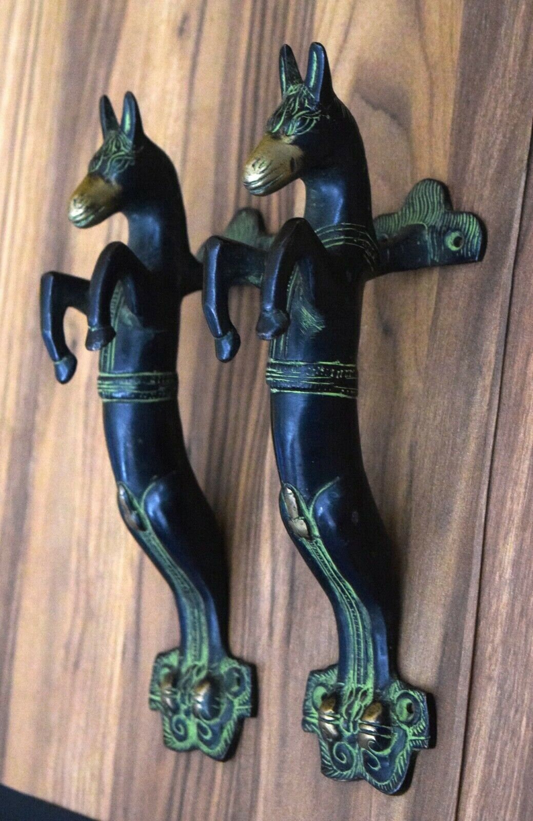 Male Horse Figure Door Handle Brass Royal Restaurant Door Etsy