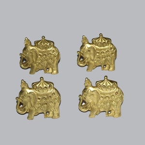 Traditional Elephant Design Cabinet Handles | Brass Set of 04 Pieces | Kitchen Cupboard Handles | Furniture Decorative