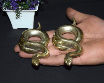 Python Snake Paperweight | Brass Cobra Rattle Snake | Set Of 2 Pieces