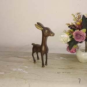 Reindeer Baby Statue | Messing Handwerk Kalb Thema Skulptur | Tisch Prunkstück