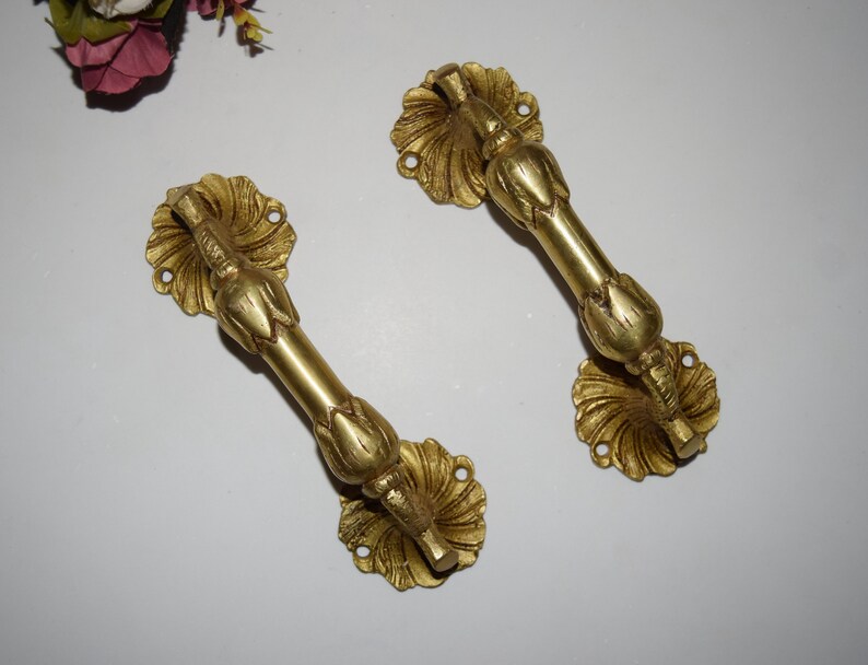 7 Inches Flower Door Handle Garden Door Pull Kitchen Etsy