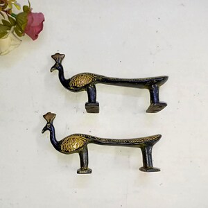 6,2 "Zoll Pfau Design Schrank Haltegriff | Messing Natur Vogel Tür Haltegriff Paar Hardware KWB