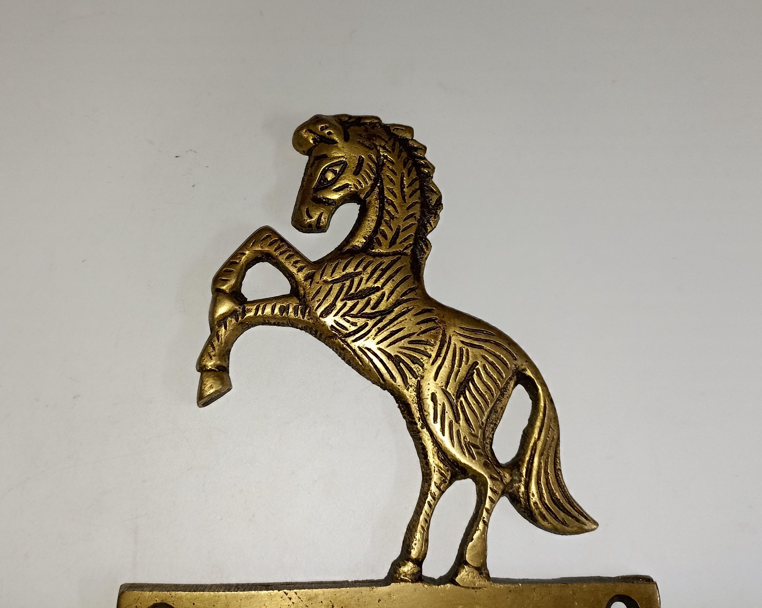 ジャンプする馬の形をした壁掛けフック | 真鍮製アパルーサ馬の