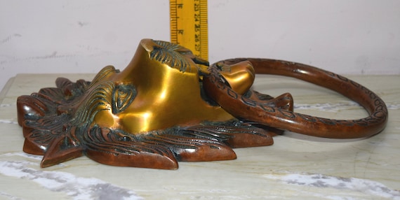 Battifiamma Leone In Ottone StonKraft - 6 Pollici, Artigianale, Per Porte E Cancelli - Foto 4