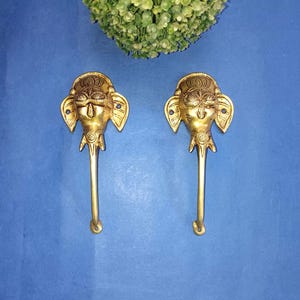 Bustar Art Ganesha Türknauf | Messing Craft Elefant Türgriff Paar | Einzigartige Tür Hardware Decor
