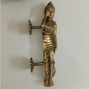 Brass Sleeping Buddha Door Pull | Relaxing Buddha Shape Handle Home Décor | Weight: 1070 Grams Approx