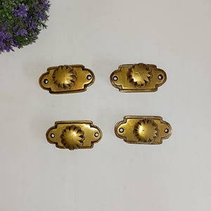 Kitchen Cabinet Closet Knob Hardware | Brass Modern Furniture Cupboard Pulls Set of 04 Pieces