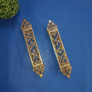 Brass Floral Design Door Handle | Flower Leaf Shape Door Pull