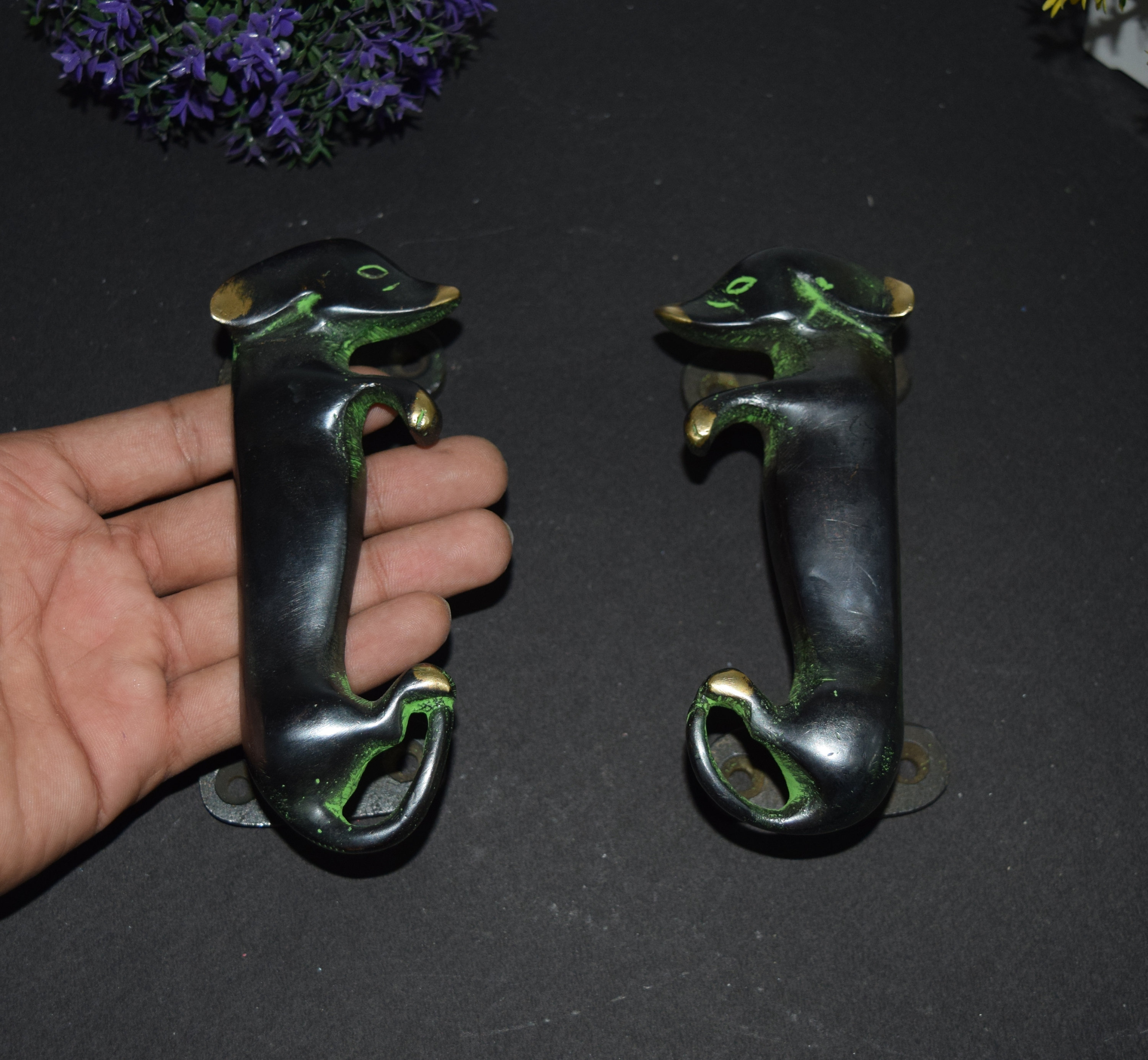 Golden Retriever Dog Door Handle Pair Brass Gateway Door Etsy UK