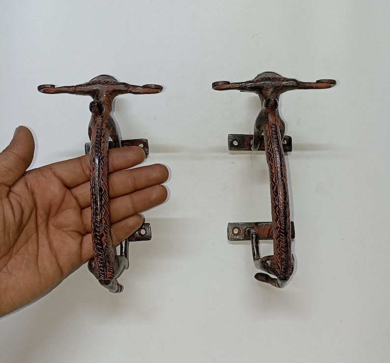 Tribal Ox Bullock Design Door Handle Pair | Brass Unique Design Yak ...