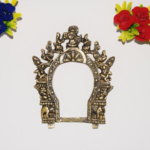 8" Inches Prabhavali Frame | Brass Wall Decoration Yali Theme