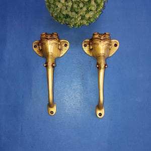 Ganesha Tusker Pull Handle | Brass Bungalow Door Decoration Door Handle