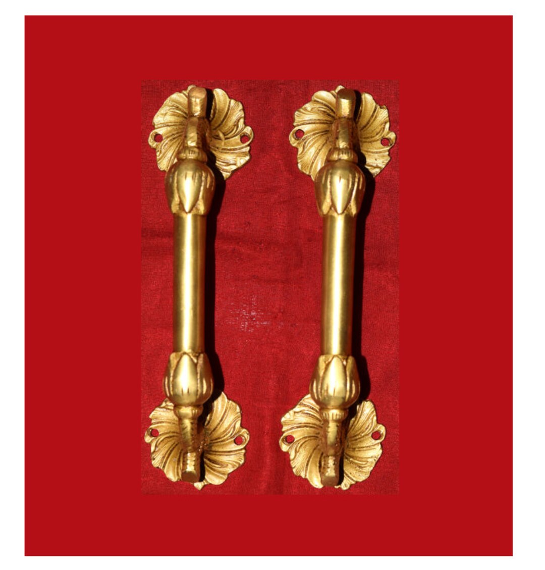 9 Inches Garden Door Handle Brass Dresser Pull Handle Etsy