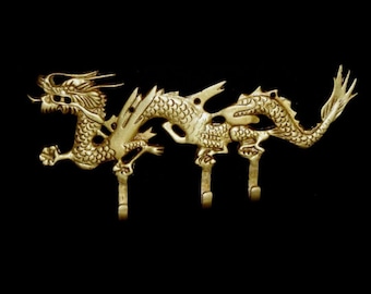Chinese Dragon Hook | Brass Mythological Creature Design | Wall Hanger Hook | Wall Accessories