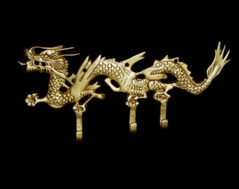 Chinese Dragon Hook | Brass Mythological Creature Design | Wall Hanger Hook | Wall Accessories