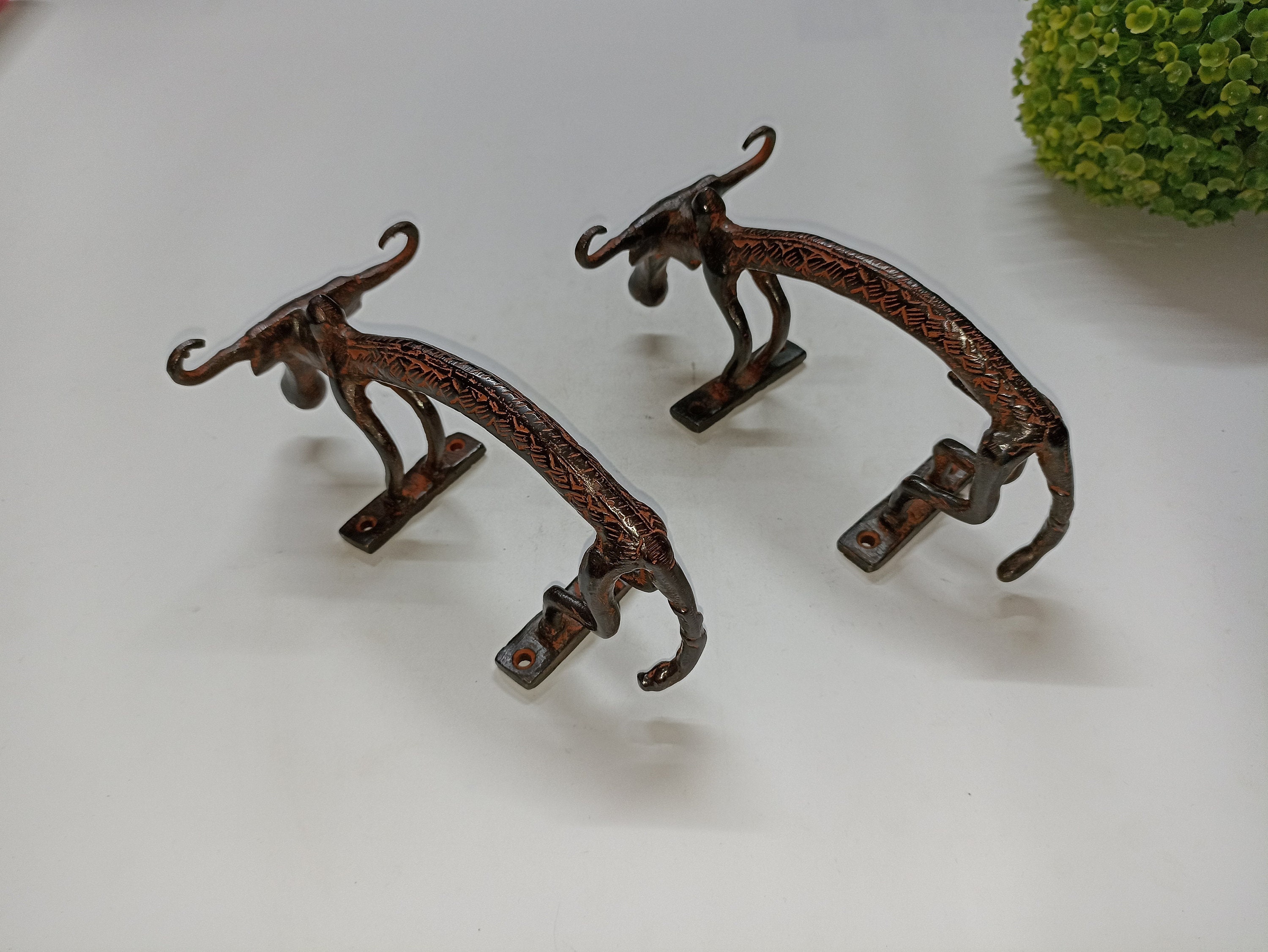 Tribal Ox Bullock Design Door Handle Pair | Brass Unique Design Yak ...