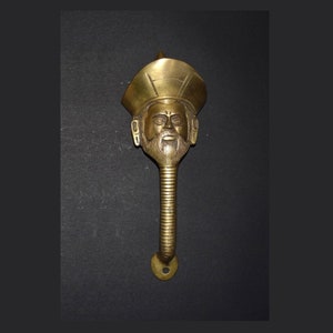 Warrior Head Door Pull | Brass Decorative Handle | Accent Design Entry Pull