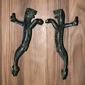 Brass Tiger Door Handle Jumping Tiger Shape Door Pull Door Accessories image 4