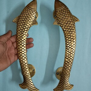 Nautical Fish Design Handle for Office and Home | Brass Golden Fish ...