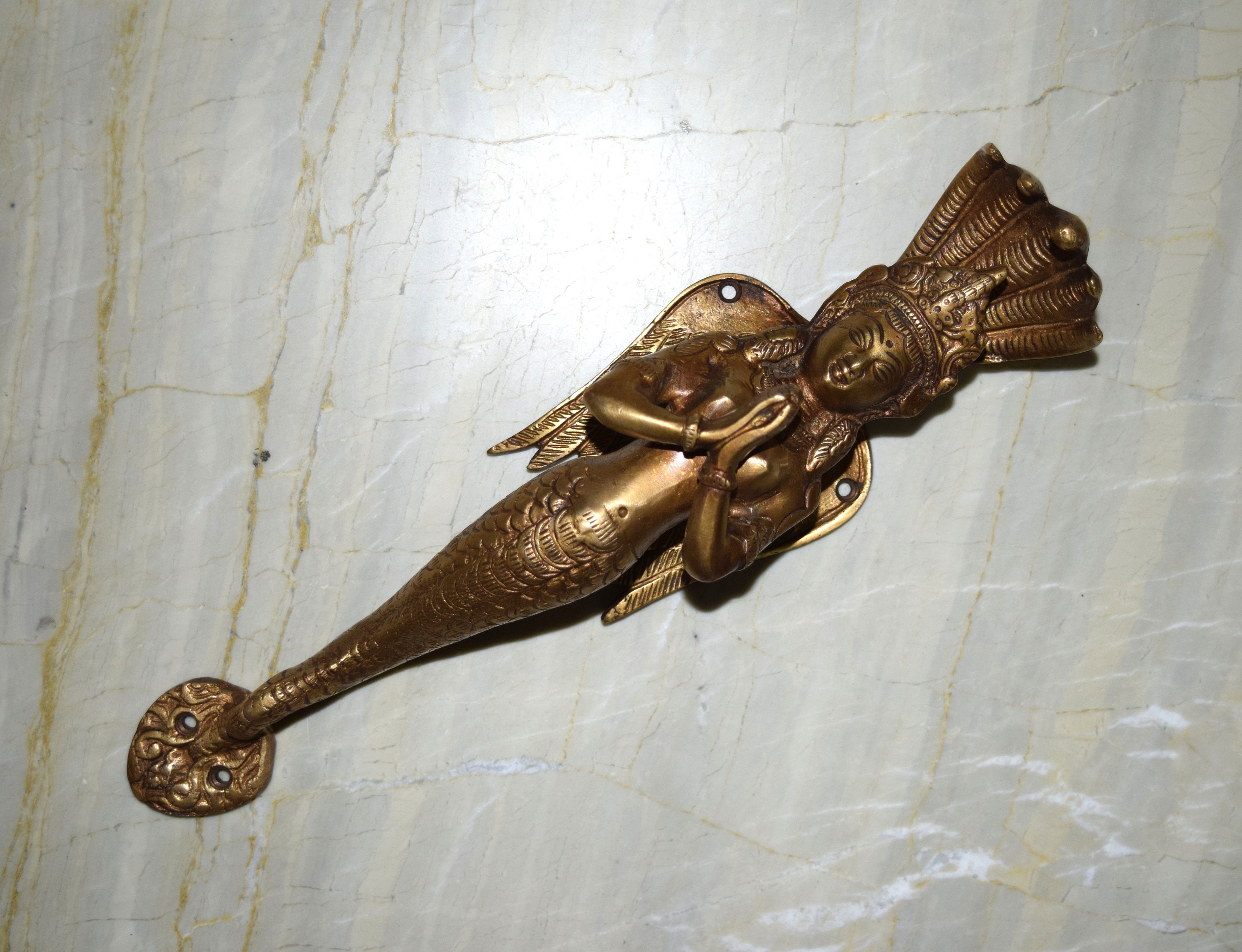Poignée princesse sirène | Poignée de porte artisanale en laiton du dieu mythologique | Décoration murale - Canada Poignée princesse sirène | Poignée de porte artisanale en laiton du dieu mythologique | Décoration murale - Canada