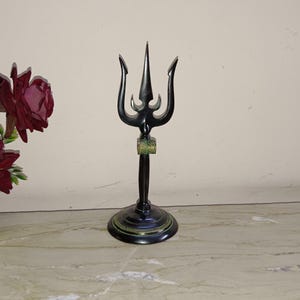 Brass Shiva Trident Religious Table Decor | Home Decorative Trishul Spiritual Showpiece
