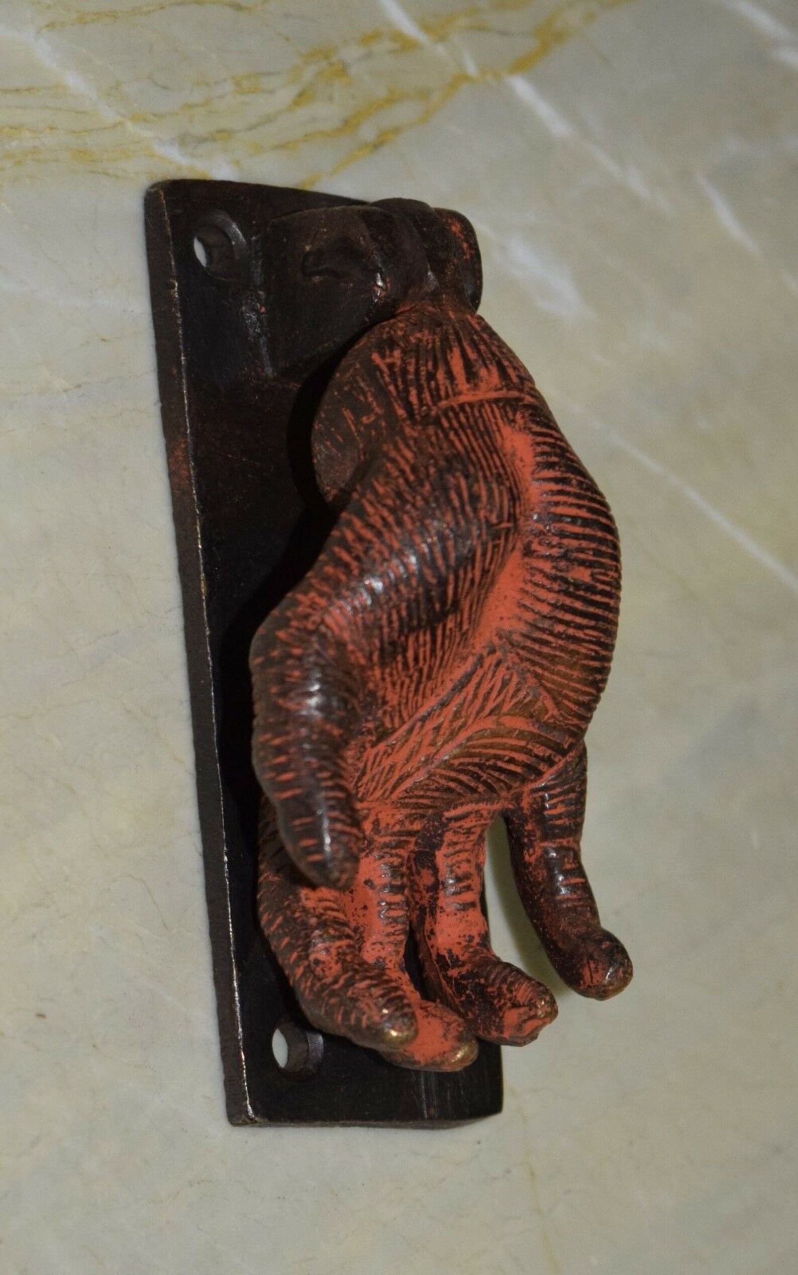 Monkey Hand Door Knocker Brass Handmade Horror Door Knocker Etsy