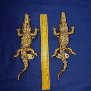 Wild Lizard Door Handle | Brass Crocodile Door Pull | Door Accessories ...