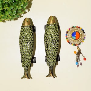 Fish Door Handle Pair | Brass Gateway Door Hardware