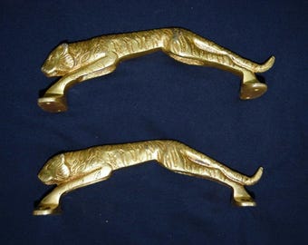 Jaguar Door Handle | Brass Tiger Door Pull | Jumping Panther Shape Door Handle OGL