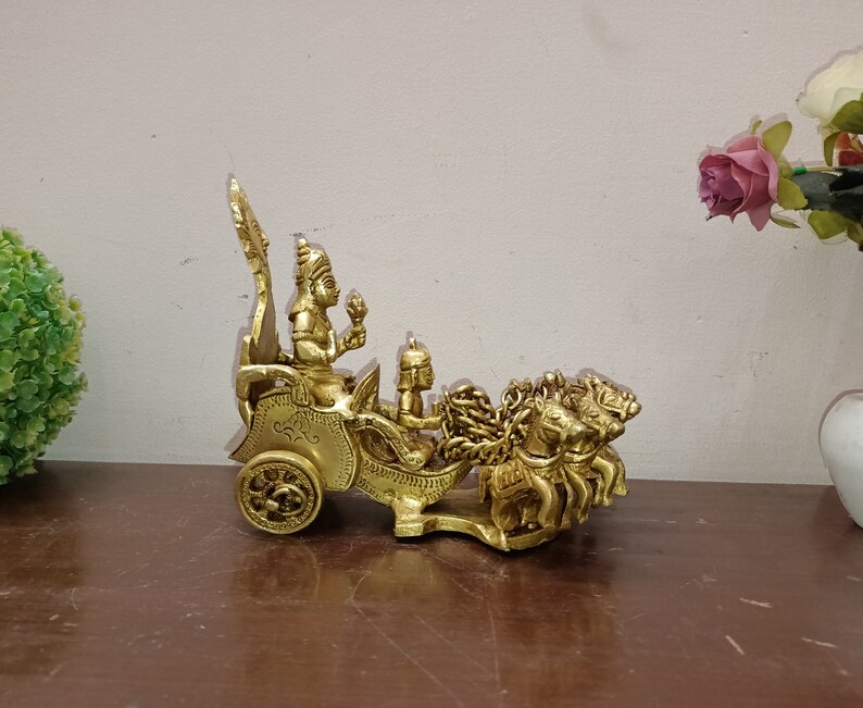 Lord Surya on His Seven Horses Chariot Brass Showpiece | God Surya Dev ...