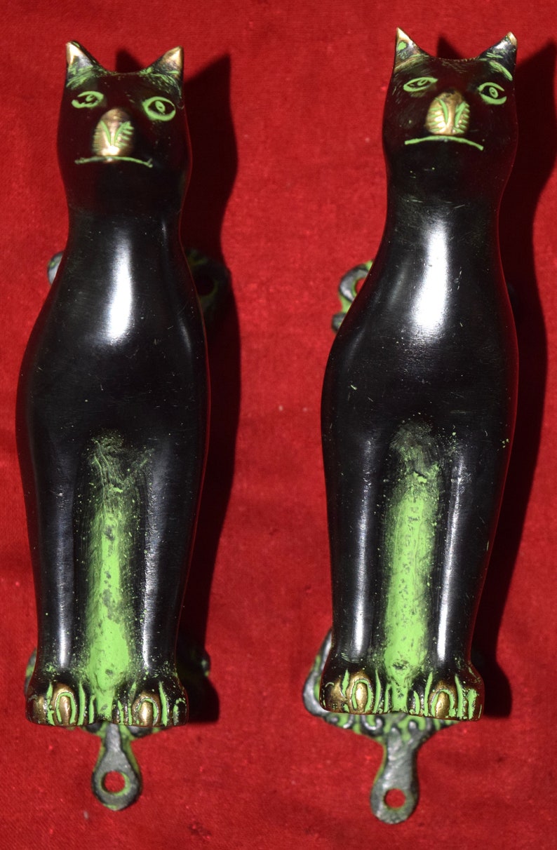 Brass Cat Door Handle Handmade Cat Shape Almirah Door Pull Etsy