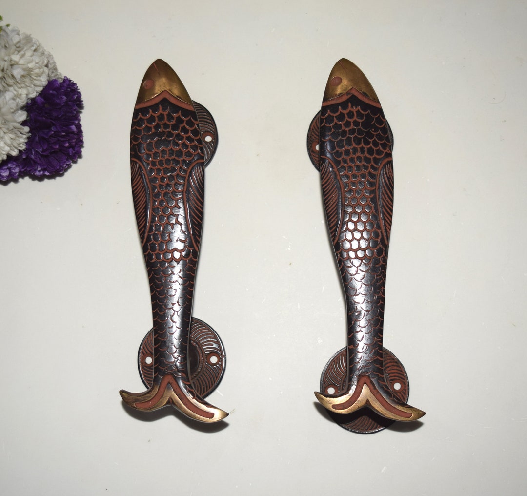 7.5'' Inches Carp Fish Door Pull Furniture Hardware | Nautical Brass ...