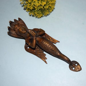 11'' Inches Snake Lady Wardrobe Pull | Welcoming Mermaid Brass Door Handle | Naga Princess Figurine