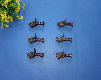 Tibet Drachenkopf Zierknöpfe | Messing Leo Löwe Design Schubladen Zieher Set 06 Stück OGL