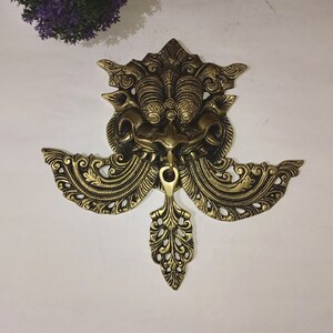 Yali with Wings Design Wall Mount Decor | Brass Ethnic Cultural Theme Wall Hangings