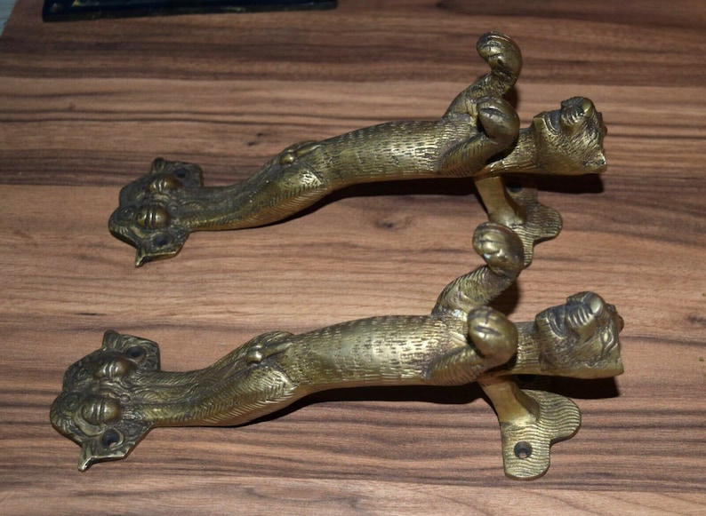 Male Tiger Door Handle Jumping Tiger Shape Door Pull Etsy