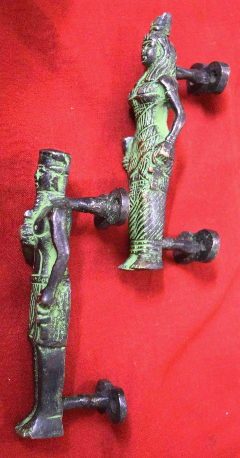 Egyptian Door Handle Brass King Queen Figurine Door Pull Etsy