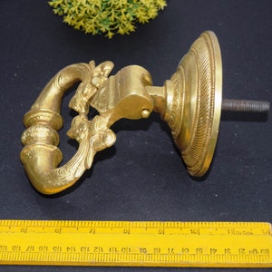 Twin Monster Dragon Art messing deurklopper | Peacock gegraveerd zwaar patroon deurbel | Hardware voor basisingang met ronde vorm