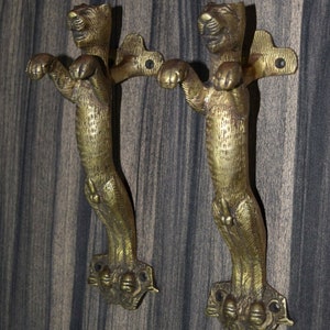 Brass Tiger Door Handle Jumping Tiger Shape Door Pull Door Accessories image 10