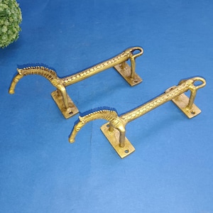 Friesian Horse Pull Handle Pair | Brass Door Accessories