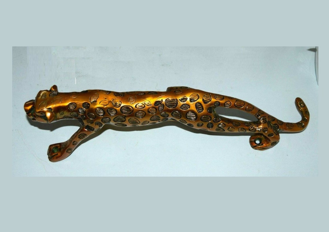 Jaguar Door Handle Brass Hunting Cat Shape Door Pull Etsy