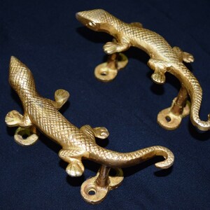 Lizard Door Handle | Brass Chameleon Door Pull | Window Pull Handle OGL ...